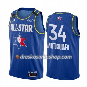 Muški NBA Dres Milwaukee Bucks Giannis Antetokounmpo 34 2020 All-Star Jordan Brand Plava Swingman